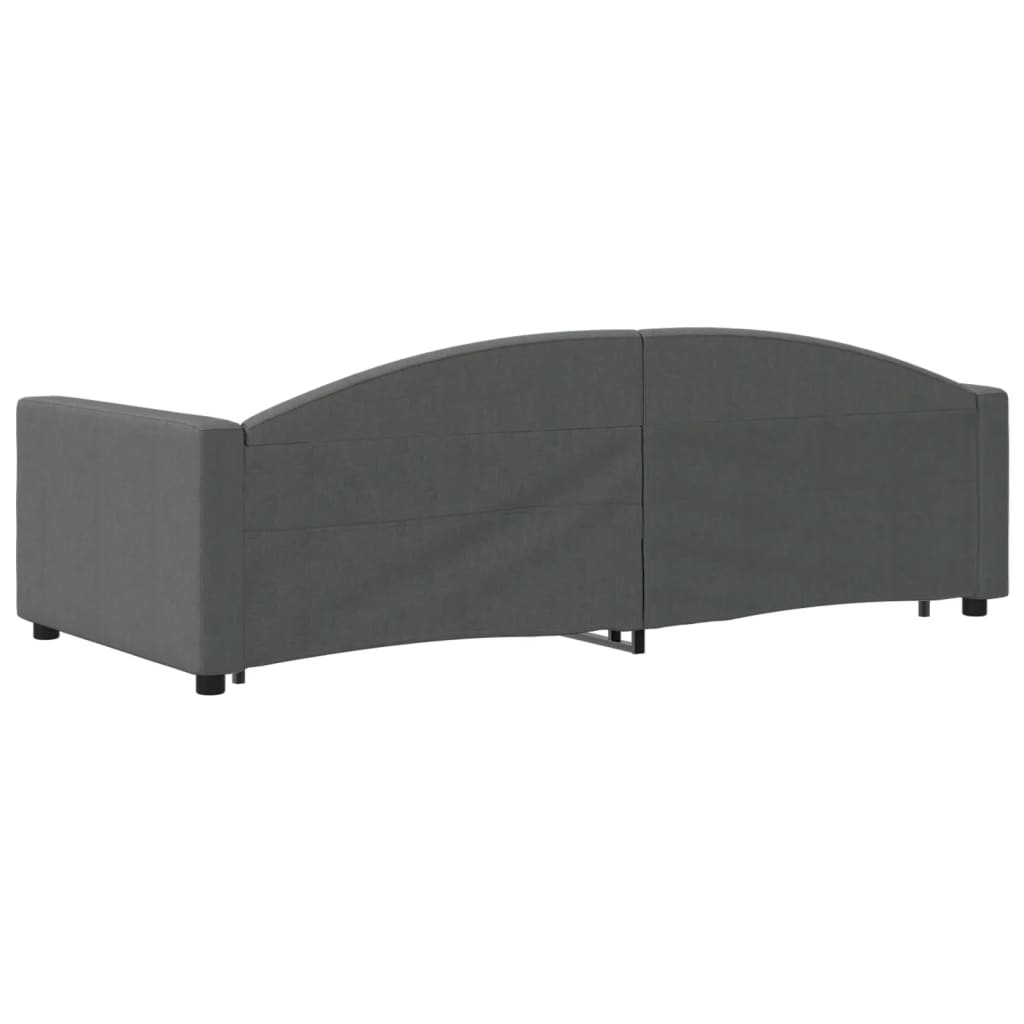 vidaXL Sofa rozsuwana z szufladami, ciemnoszara, 90x200 cm, tkanina