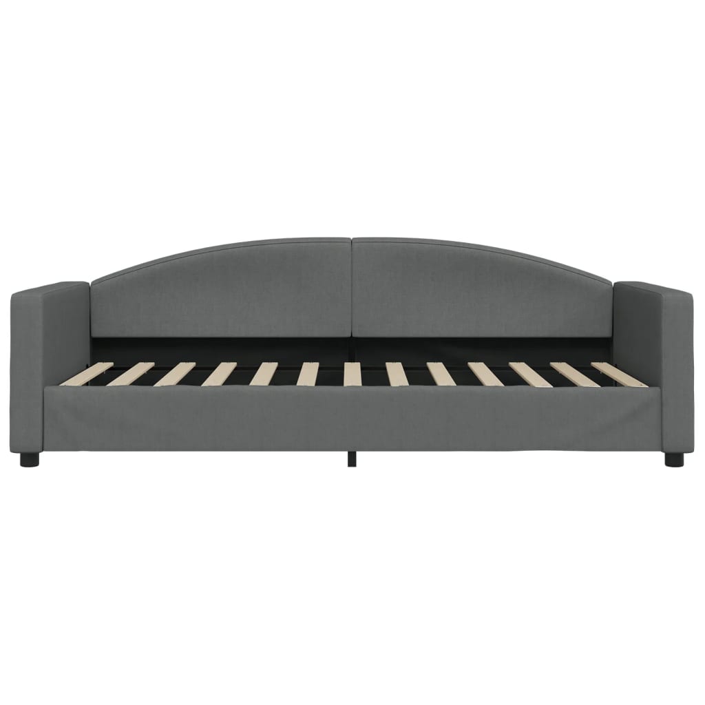 vidaXL Sofa rozsuwana z szufladami, ciemnoszara, 90x200 cm, tkanina