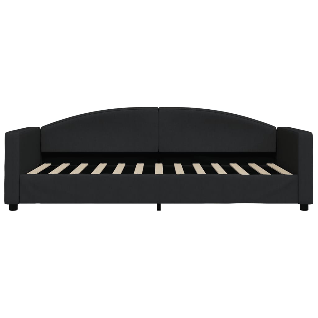 vidaXL Sofa rozsuwana z szufladami, czarna, 90x200 cm, tkanina