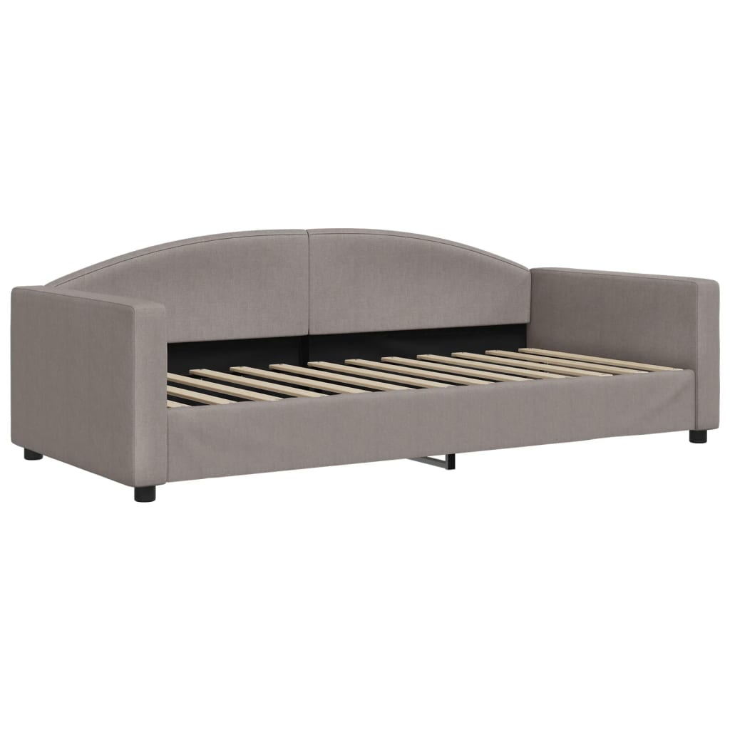 vidaXL Sofa rozsuwana z szufladami, taupe, 90x200 cm, tkanina