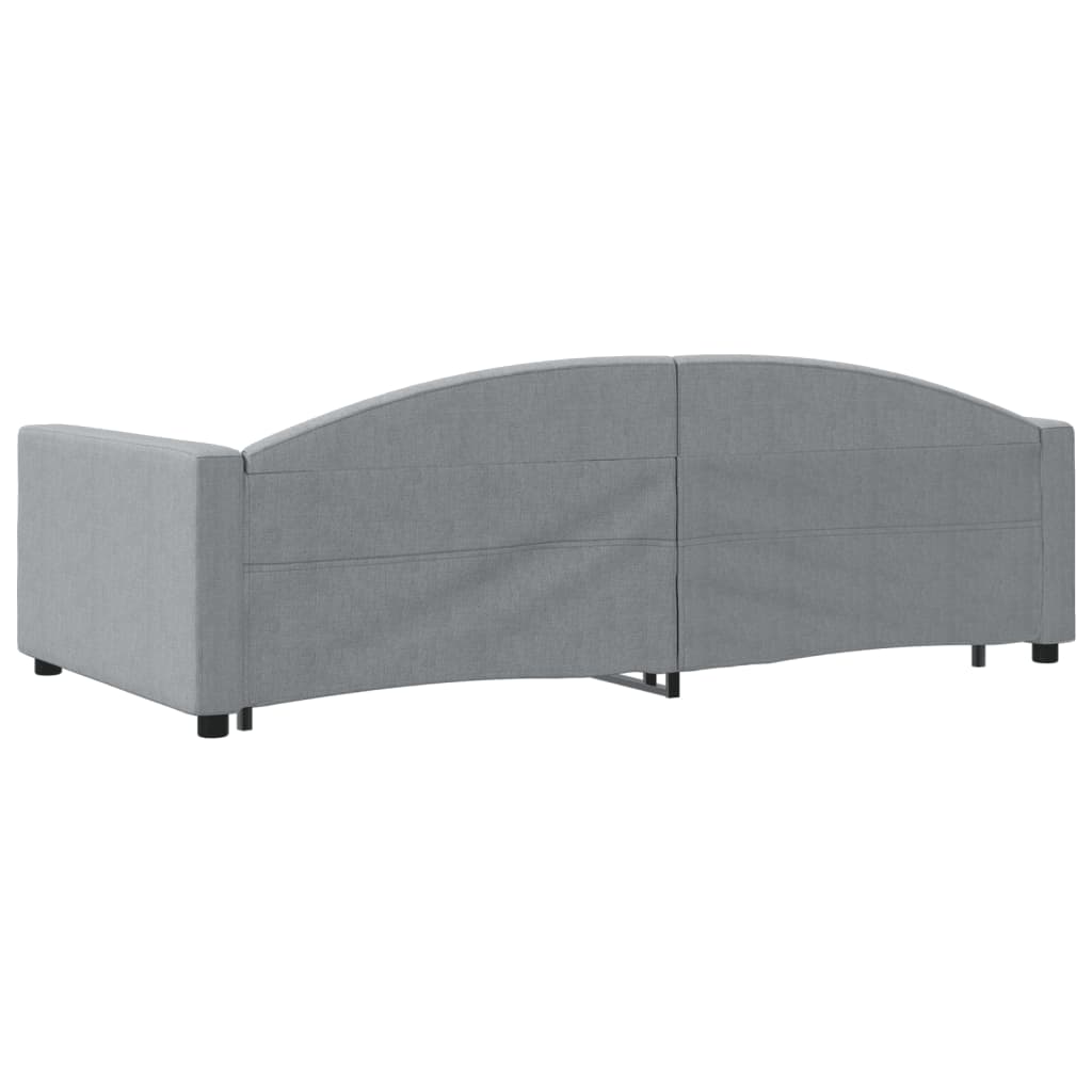 vidaXL Sofa rozsuwana z szufladami, jasnoszara, 100x200 cm, tkanina