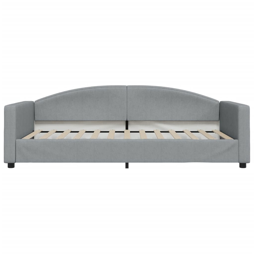 vidaXL Sofa rozsuwana z szufladami, jasnoszara, 100x200 cm, tkanina