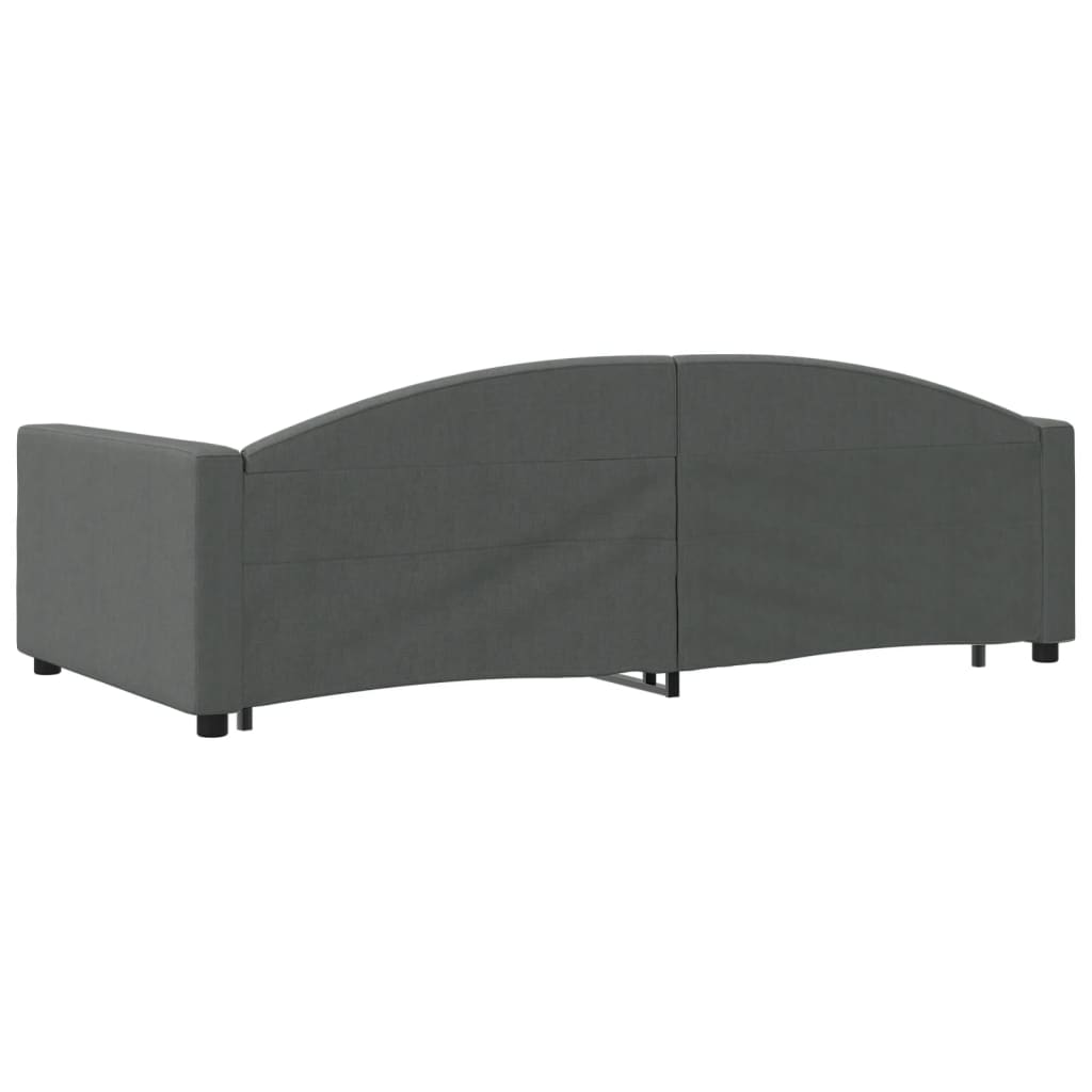 vidaXL Sofa rozsuwana z szufladami, ciemnoszara, 100x200 cm, tkanina