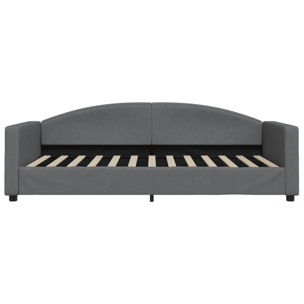 vidaXL Sofa rozsuwana z szufladami, ciemnoszara, 100x200 cm, tkanina