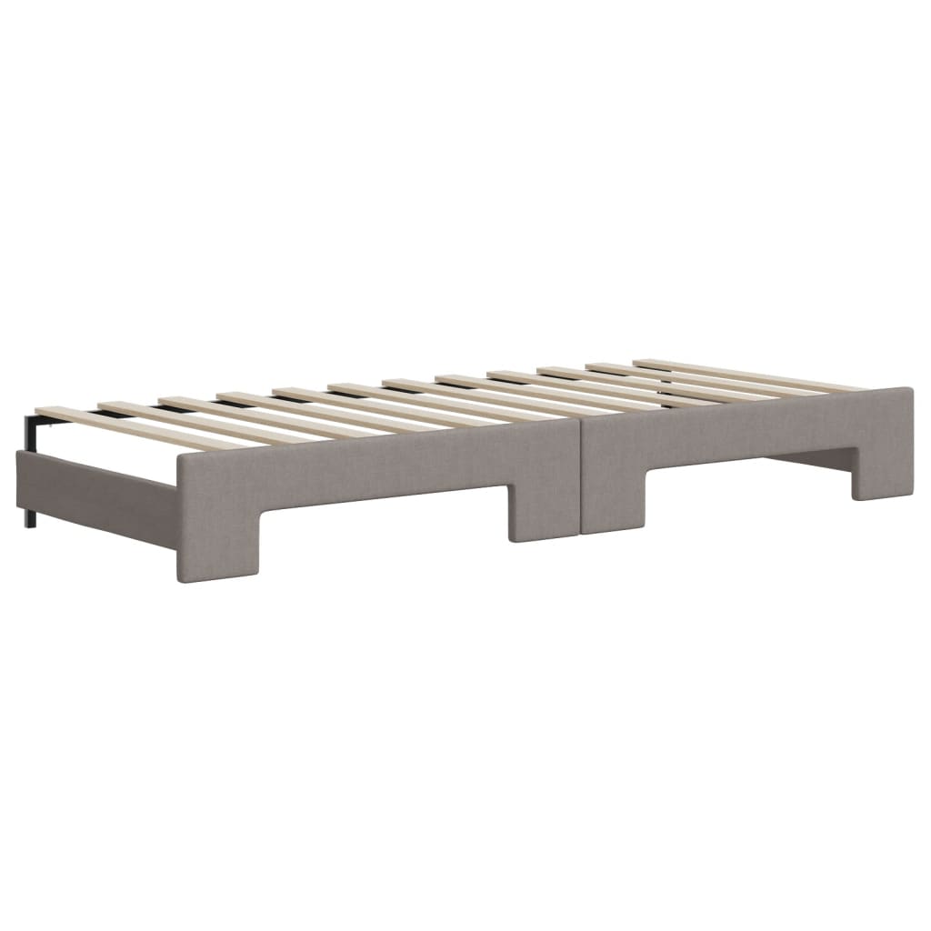 vidaXL Sofa rozsuwana z szufladami, taupe, 100x200 cm, tkanina