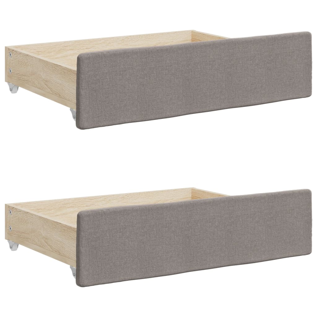 vidaXL Sofa rozsuwana z szufladami, taupe, 100x200 cm, tkanina