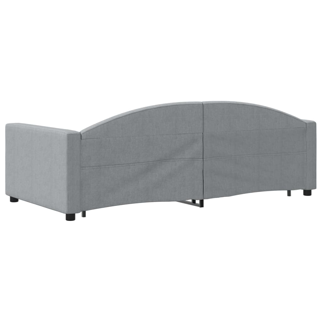 vidaXL Sofa rozsuwana z szufladami, jasnoszara, 90x190 cm, tkanina
