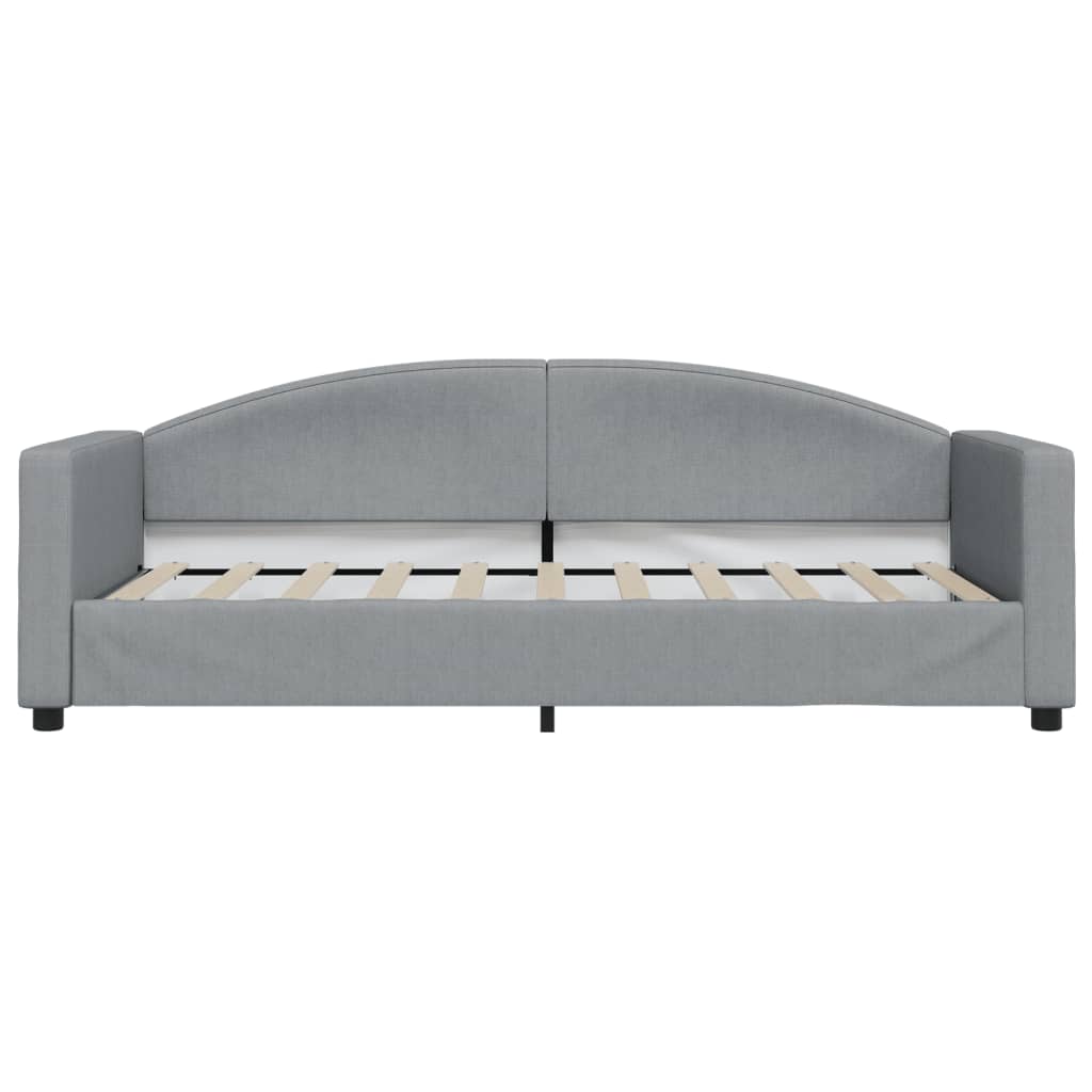 vidaXL Sofa rozsuwana z szufladami, jasnoszara, 90x190 cm, tkanina