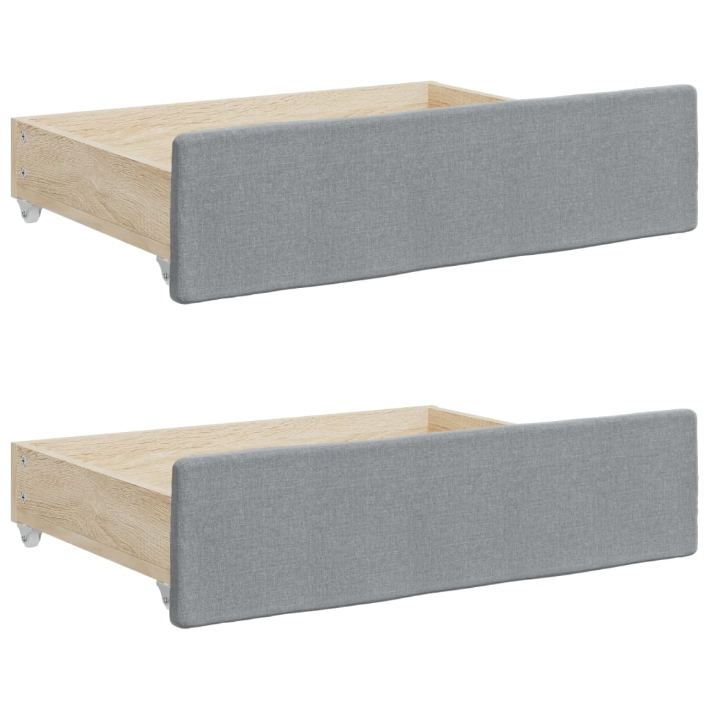 vidaXL Sofa rozsuwana z szufladami, jasnoszara, 90x190 cm, tkanina