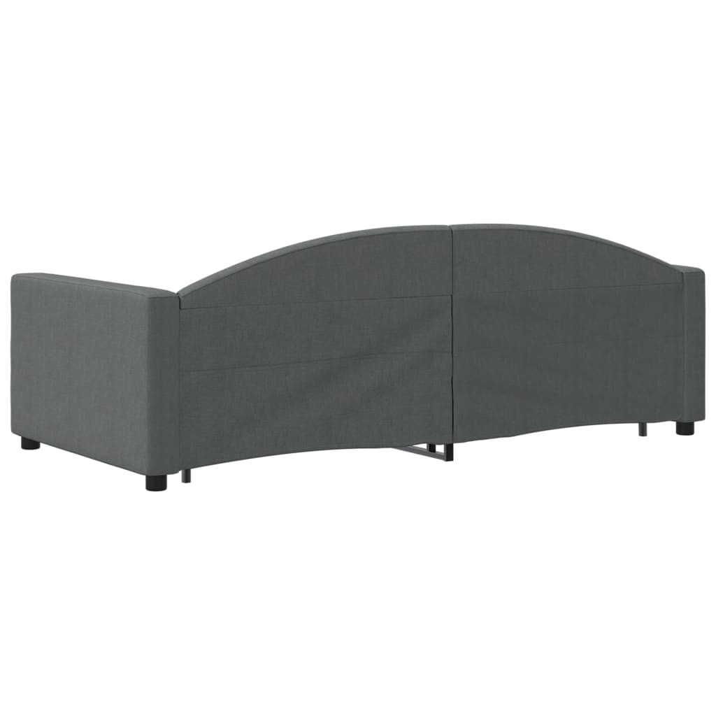 vidaXL Sofa rozsuwana z szufladami, ciemnoszara, 90x190 cm, tkanina