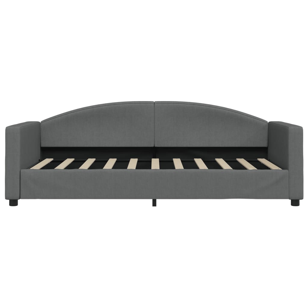 vidaXL Sofa rozsuwana z szufladami, ciemnoszara, 90x190 cm, tkanina