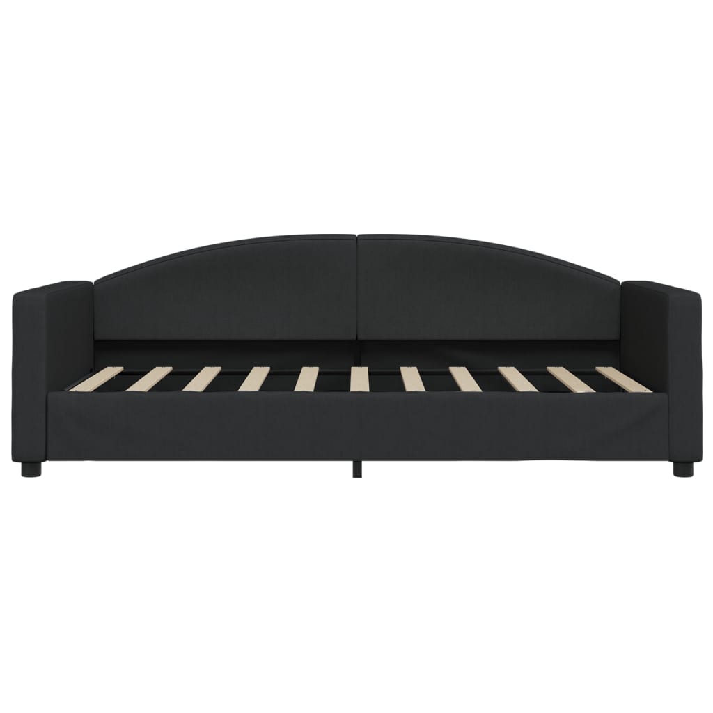 vidaXL Sofa rozsuwana z szufladami, czarna, 90x190 cm, tkanina