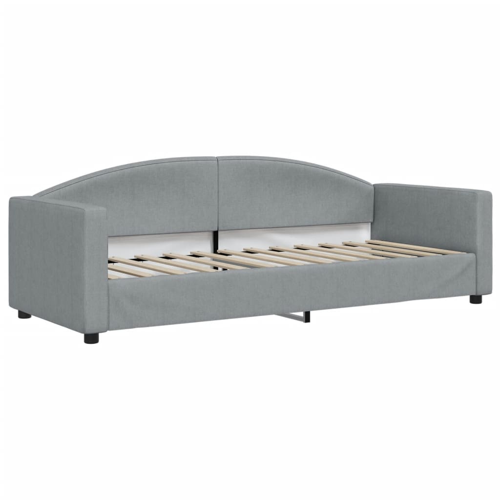 vidaXL Sofa rozsuwana z szufladami, jasnoszara, 80x200 cm, tkanina