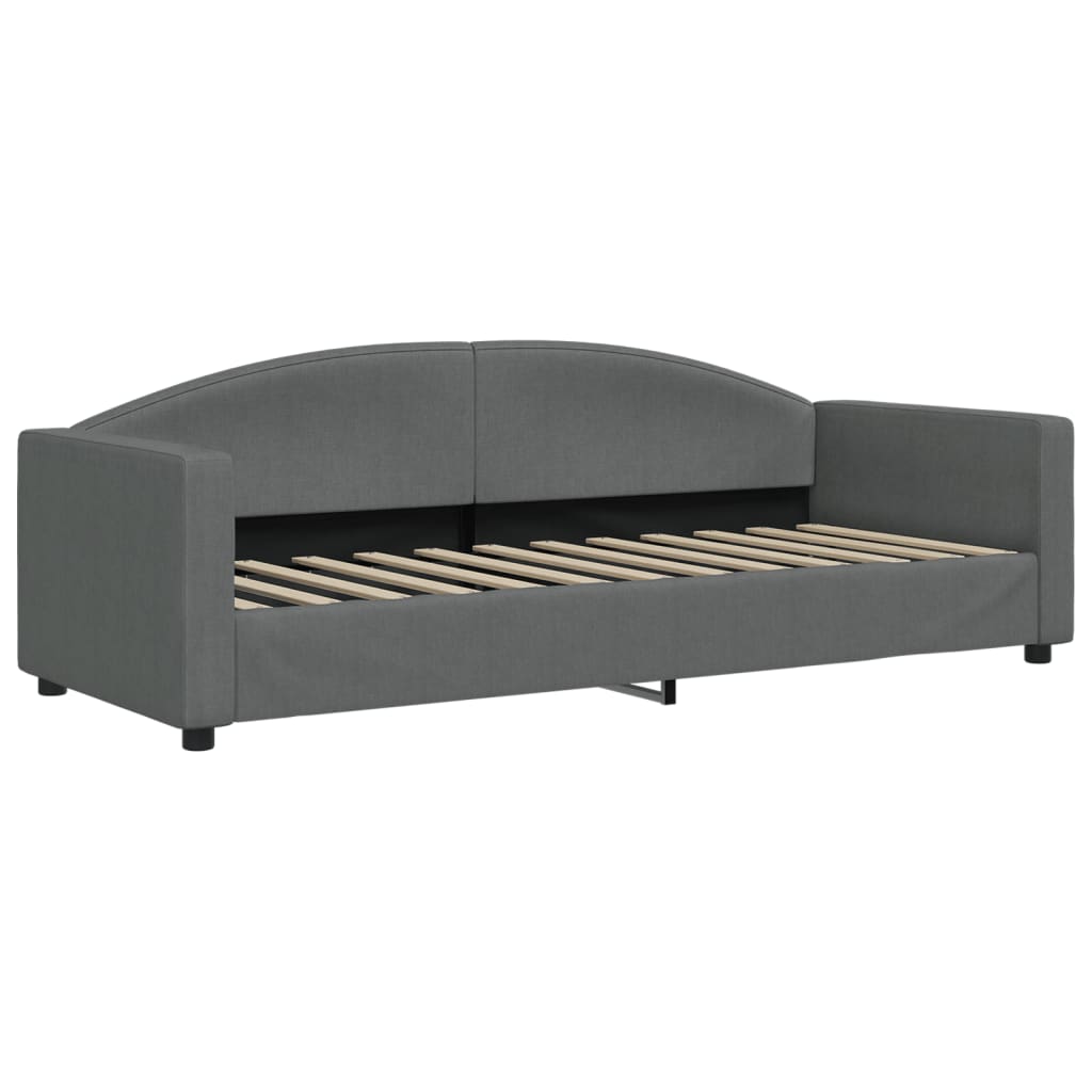 vidaXL Sofa rozsuwana z szufladami, ciemnoszara, 80x200 cm, tkanina