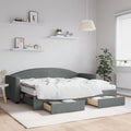 vidaXL Sofa rozsuwana z szufladami, ciemnoszara, 80x200 cm, tkanina