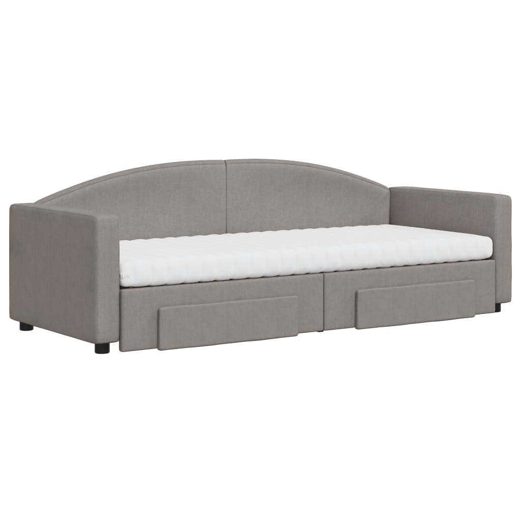 vidaXL Sofa rozsuwana z szufladami, taupe, 80x200 cm, tkanina