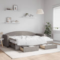 vidaXL Sofa rozsuwana z szufladami, taupe, 80x200 cm, tkanina