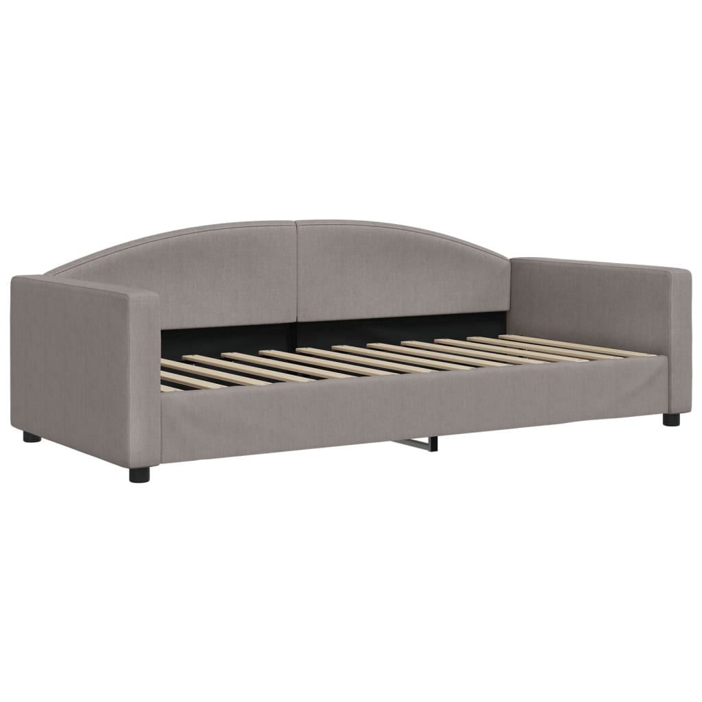 vidaXL Sofa rozsuwana z szufladami, taupe, 90x200 cm, tkanina