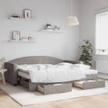 vidaXL Sofa rozsuwana z szufladami, taupe, 90x200 cm, tkanina