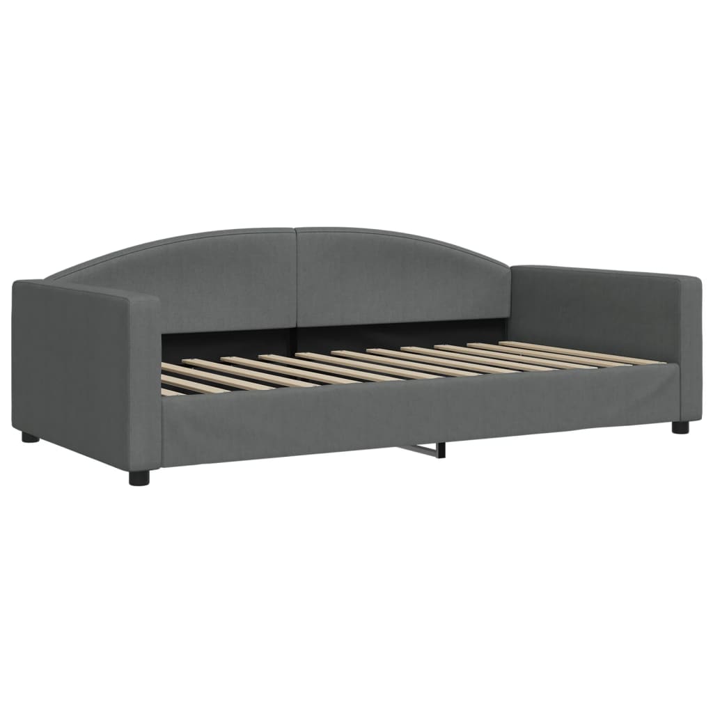 vidaXL Sofa rozsuwana z szufladami, ciemnoszara, 100x200 cm, tkanina