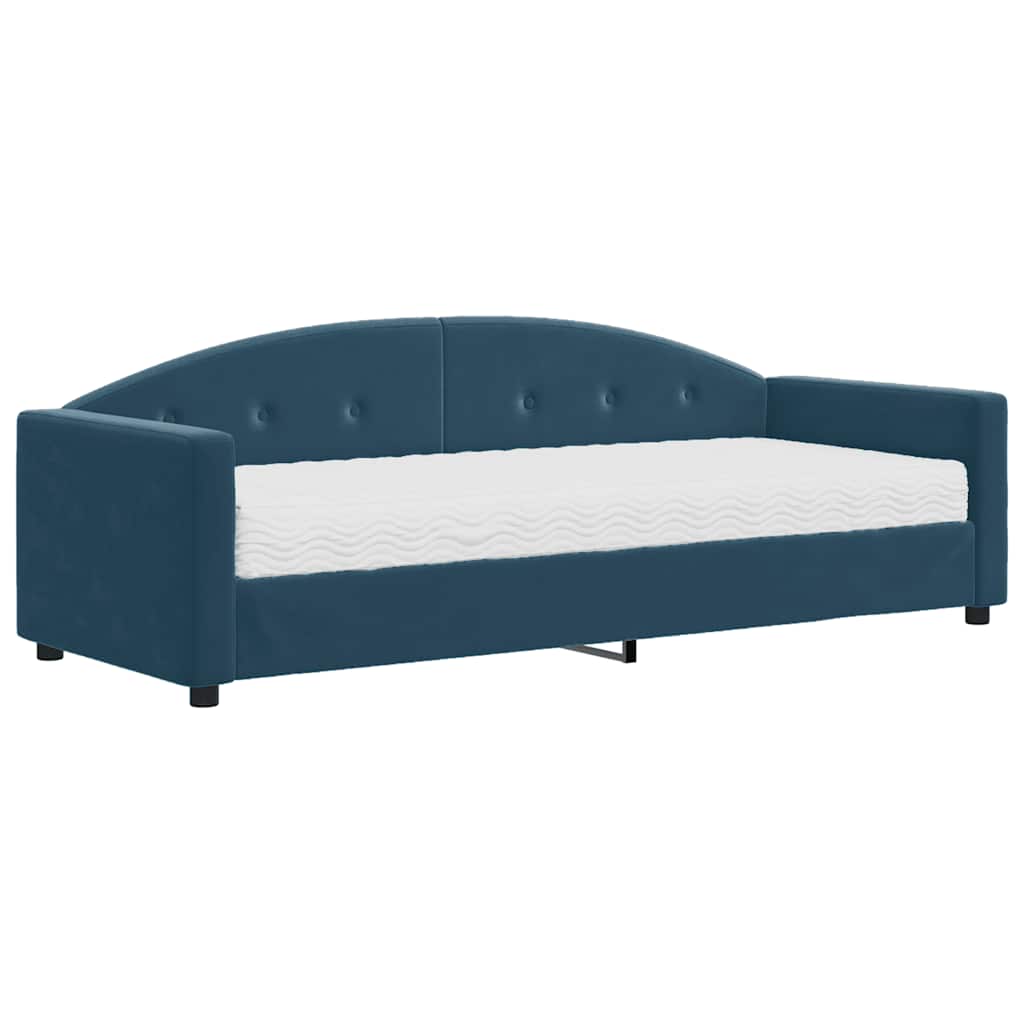 vidaXL Sofa z materacem do spania, niebieska, 80x200 cm, aksamit