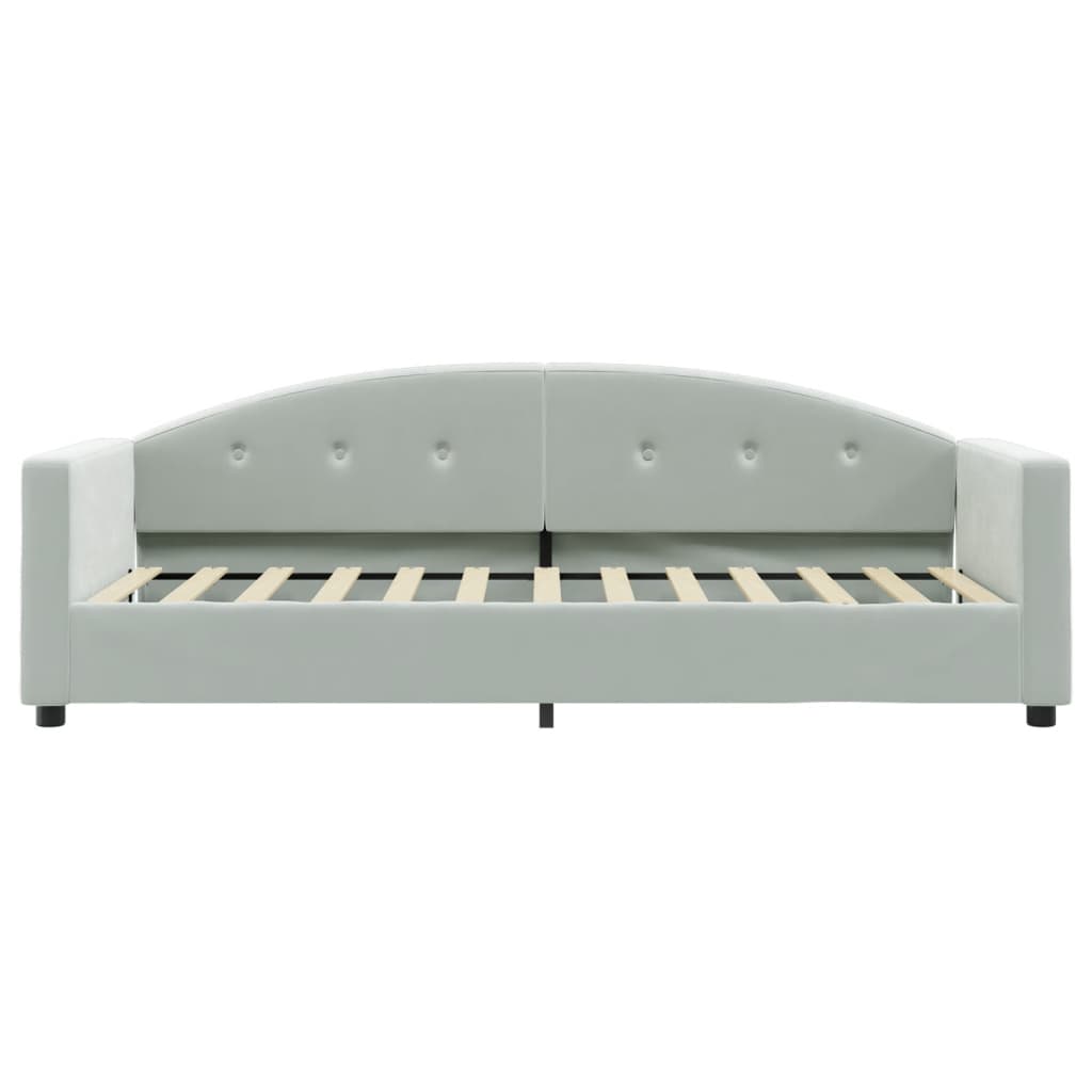 vidaXL Sofa z materacem do spania, jasnoszara, 80x200 cm, aksamit