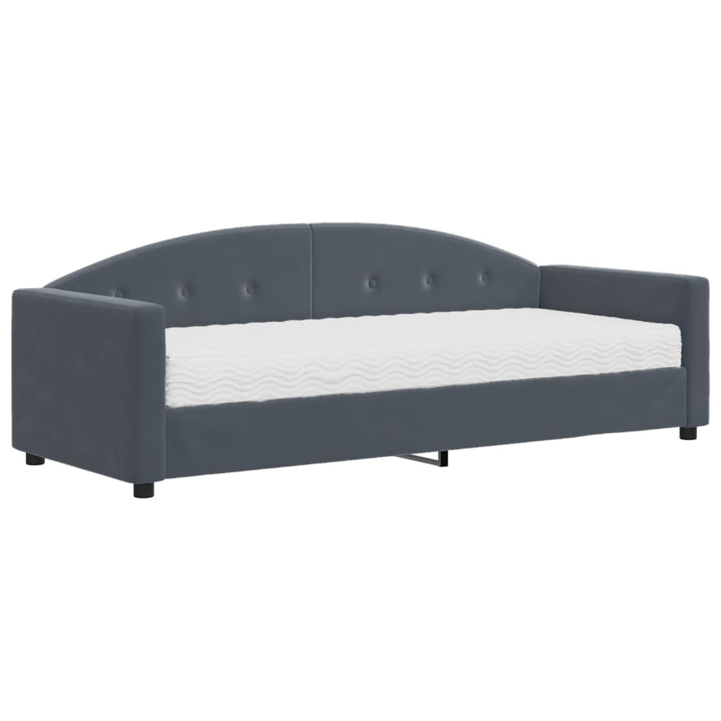 vidaXL Sofa z materacem do spania, ciemnoszara, 80x200 cm, aksamit