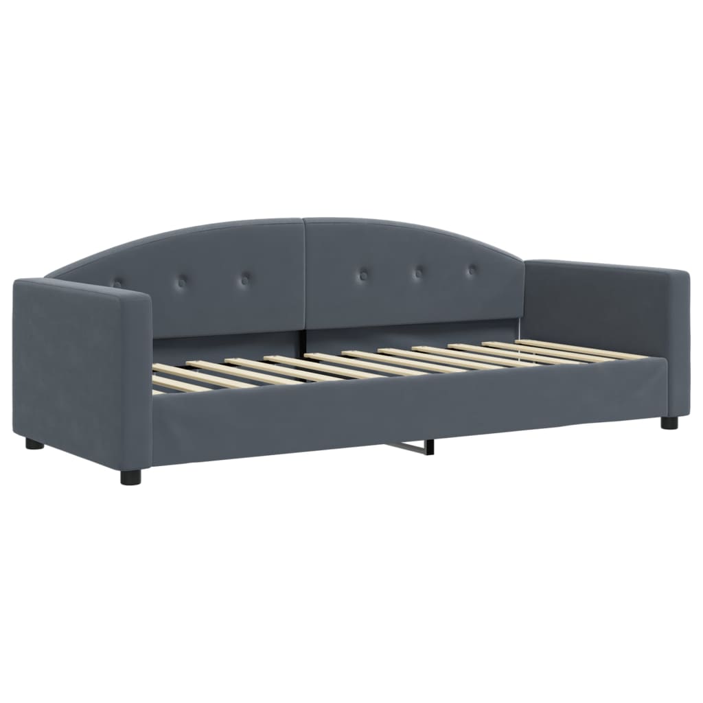 vidaXL Sofa z materacem do spania, ciemnoszara, 80x200 cm, aksamit