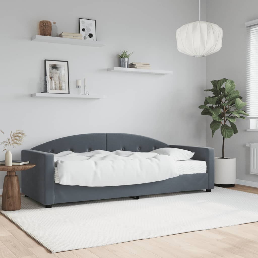 vidaXL Sofa z materacem do spania, ciemnoszara, 80x200 cm, aksamit