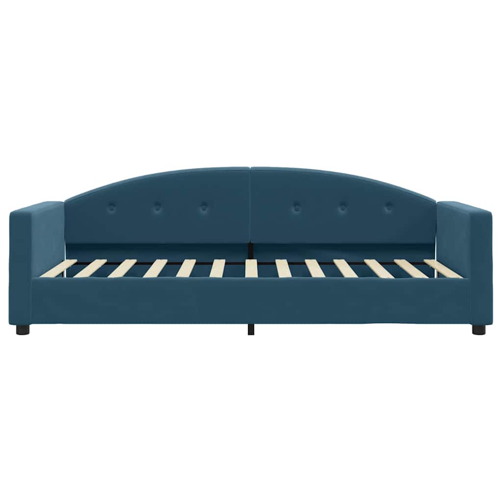vidaXL Sofa z materacem do spania, niebieska, 90x200 cm, aksamit