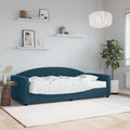 vidaXL Sofa z materacem do spania, niebieska, 90x200 cm, aksamit