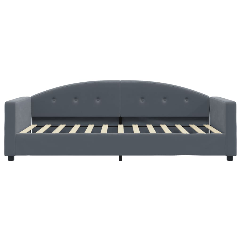 vidaXL Sofa z materacem do spania, ciemnoszara, 90x200 cm, aksamit