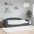 vidaXL Sofa z materacem do spania, ciemnoszara, 90x200 cm, aksamit