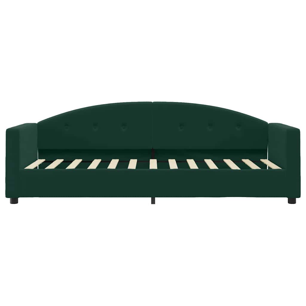 vidaXL Sofa z materacem do spania, ciemnozielona, 90x200 cm, aksamit