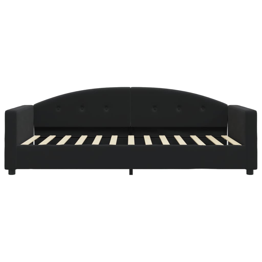 vidaXL Sofa z materacem do spania, czarna, 90x200 cm, aksamit