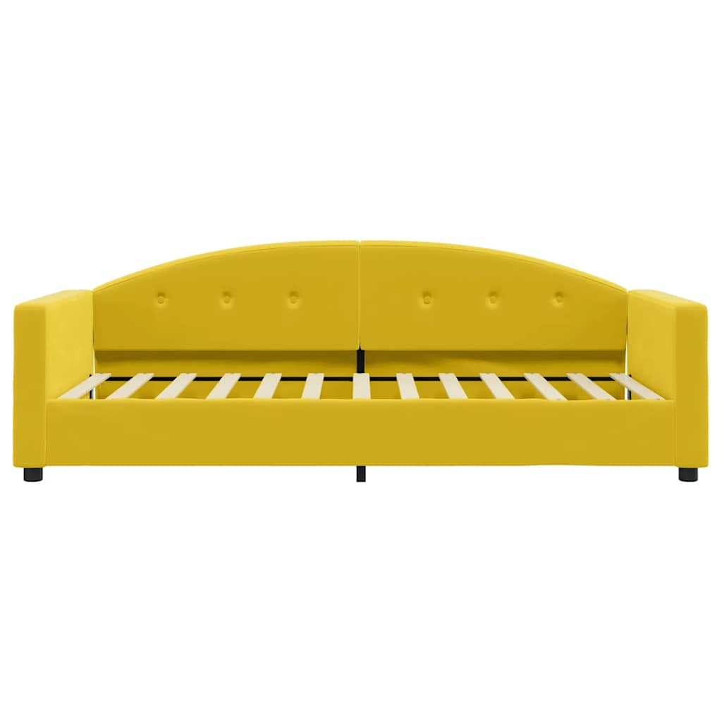 vidaXL Sofa z materacem do spania, żółta, 90x200 cm, aksamit