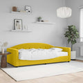 vidaXL Sofa z materacem do spania, żółta, 90x200 cm, aksamit