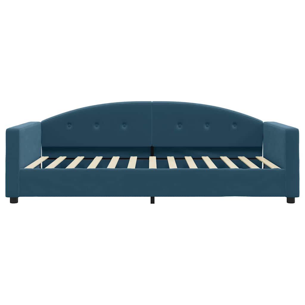 vidaXL Sofa z materacem do spania, niebieska, 100x200 cm, aksamit
