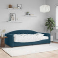 vidaXL Sofa z materacem do spania, niebieska, 100x200 cm, aksamit