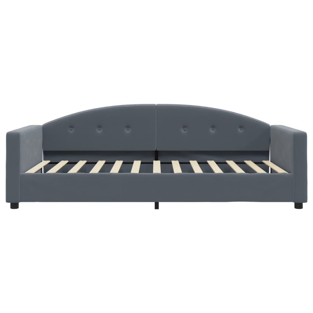 vidaXL Sofa z materacem do spania, ciemnoszara, 100x200 cm, aksamit