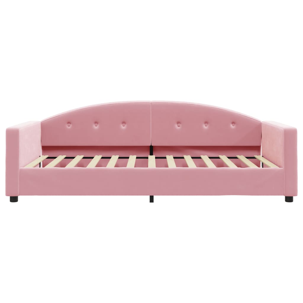 vidaXL Sofa z materacem do spania, różowa, 100x200 cm, aksamit
