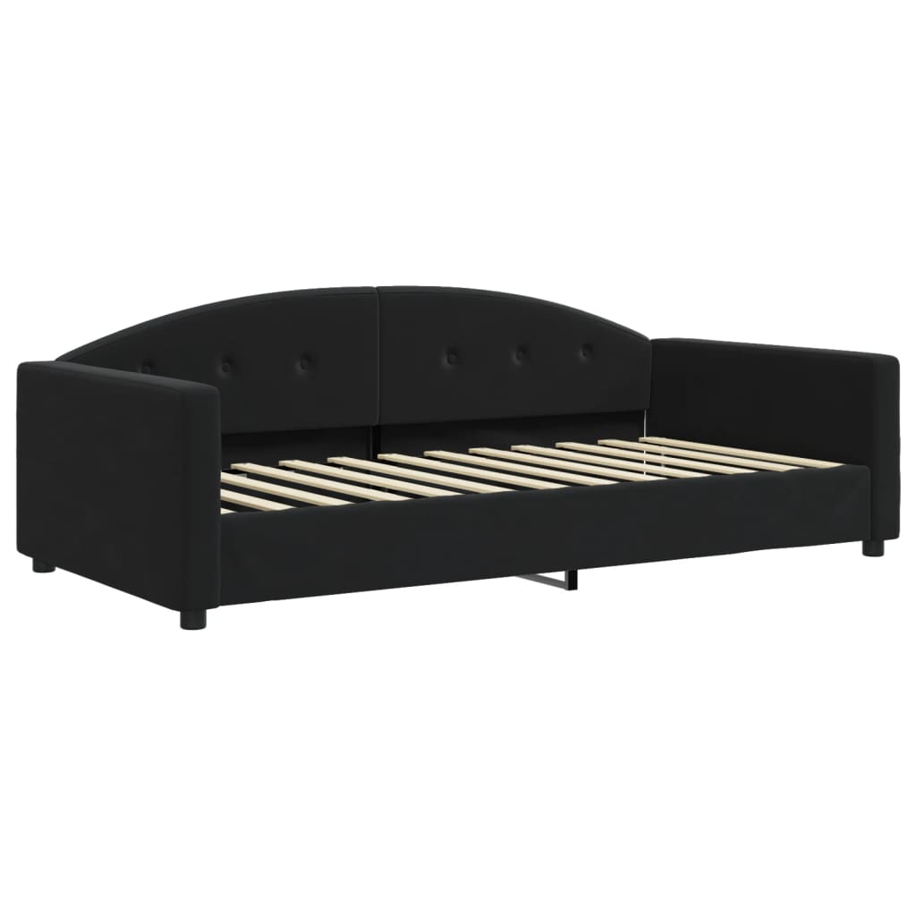 vidaXL Sofa z materacem do spania, czarna, 100x200 cm, aksamit
