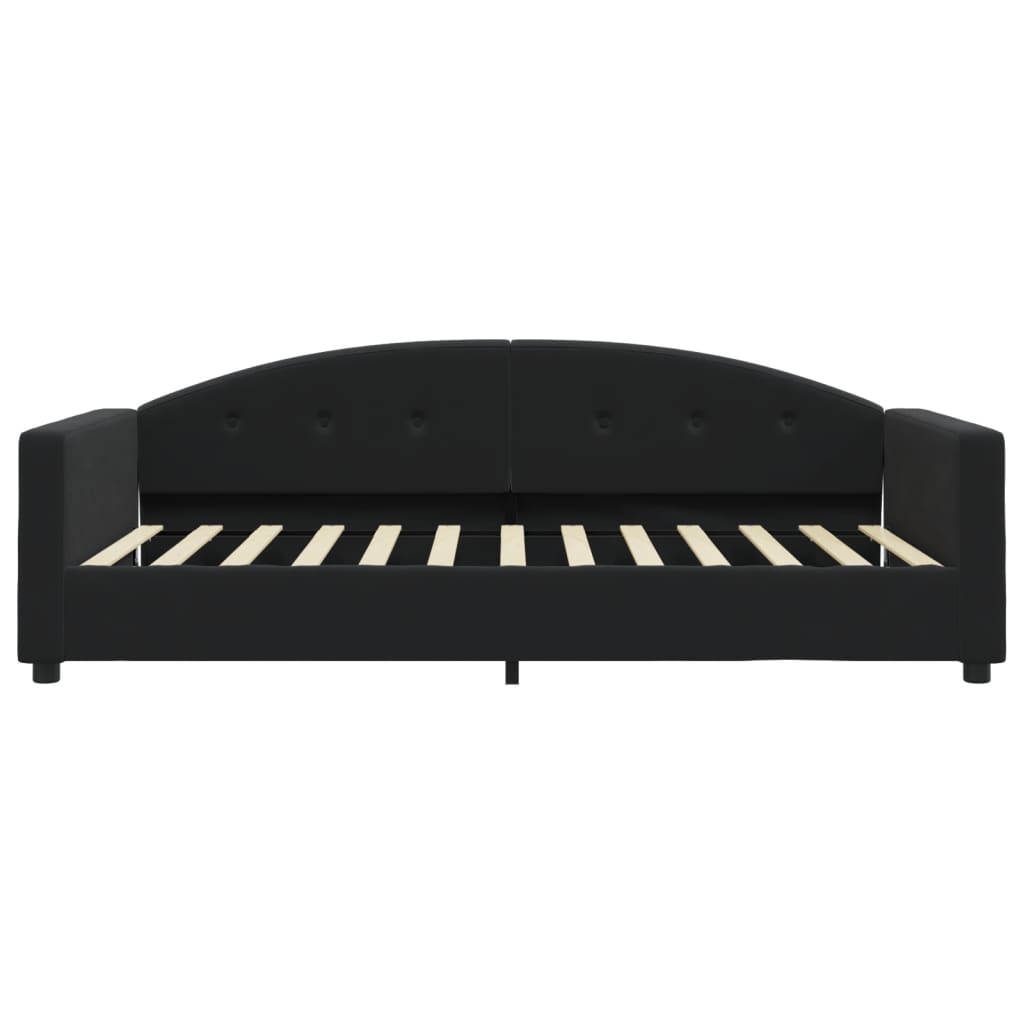 vidaXL Sofa z materacem do spania, czarna, 100x200 cm, aksamit