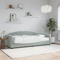vidaXL Sofa z materacem do spania, jasnoszara, 90x190 cm, aksamit