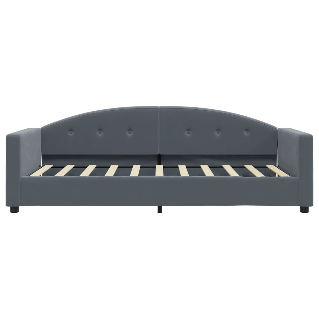 vidaXL Sofa z materacem do spania, ciemnoszara, 90x190 cm, aksamit
