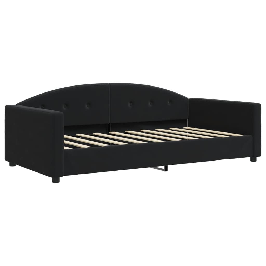 vidaXL Sofa z materacem do spania, czarna, 90x190 cm, aksamit