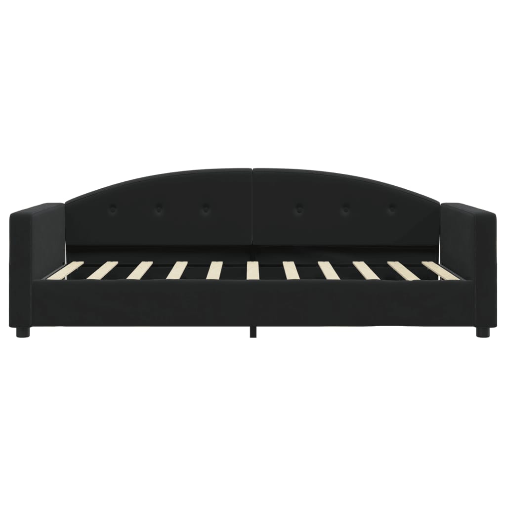 vidaXL Sofa z materacem do spania, czarna, 90x190 cm, aksamit