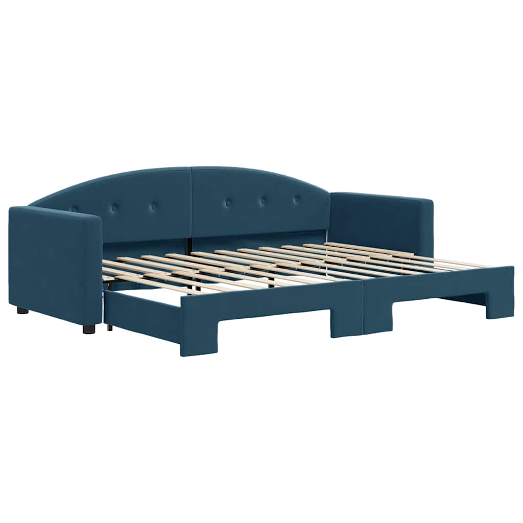 vidaXL Sofa rozsuwana, niebieska, 80x200 cm, aksamit