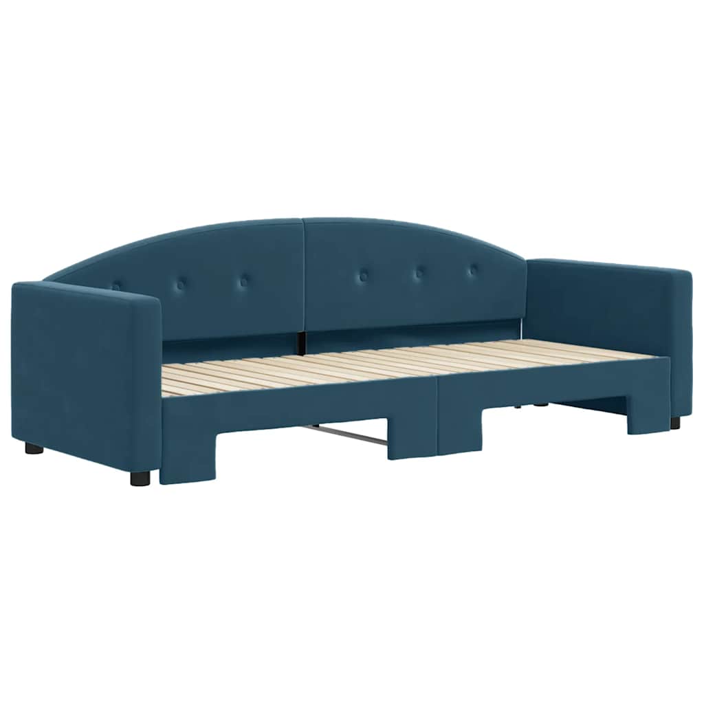 vidaXL Sofa rozsuwana, niebieska, 80x200 cm, aksamit