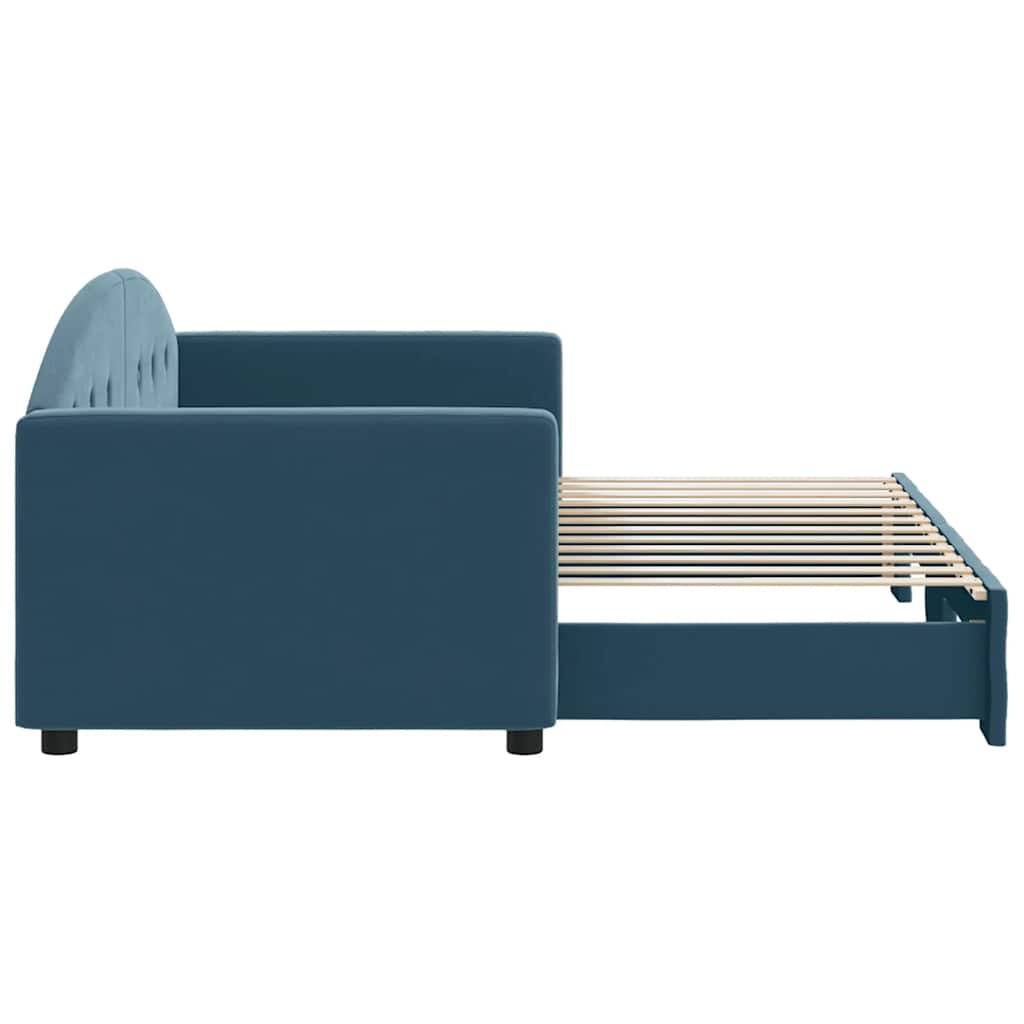 vidaXL Sofa rozsuwana, niebieska, 80x200 cm, aksamit